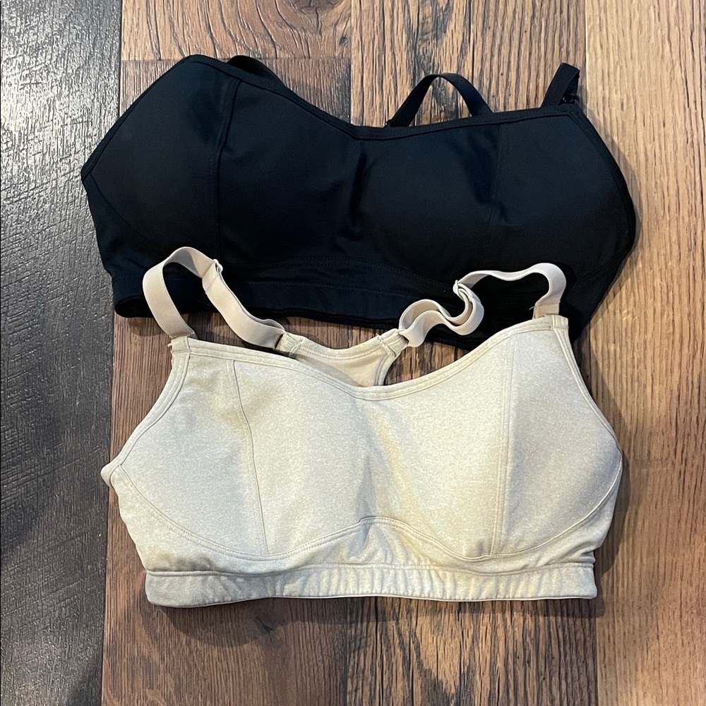 Women's Black and Cream nursing bras